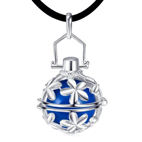 Pendentif Bijou De Grossesse Bola Plaqué Argent "Coeurs " Et Cordon.