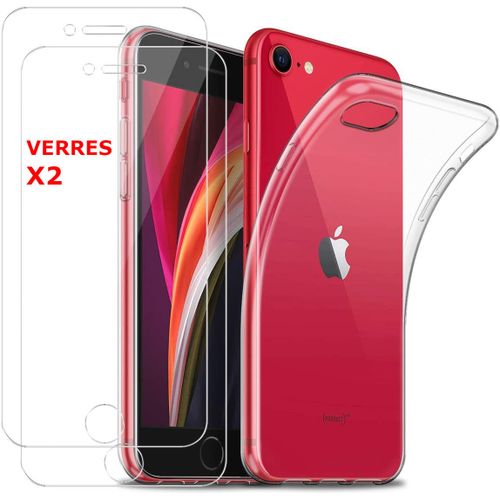 Coque Silicone Transparente Pour Iphone 7 Plus / 8 Plus + 2 Verres Trempe - Little Boutik®