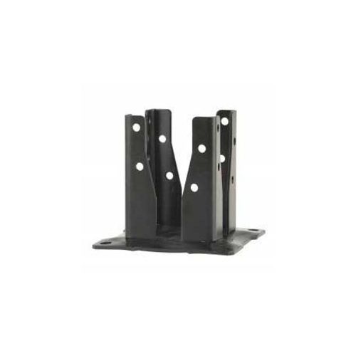 Pied de poteau special angle - 90 x 90 - coloris noir