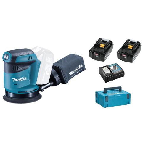 Makita DBO180RMJ Ponceuse excentrique à batteries 18V Li-Ion set (2x batterie 4.0Ah) dans MAKPAC - 125mm