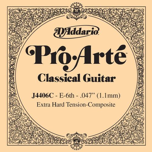 D'addario Pro-Arte J4406c, Extra Hard, Sixième Corde - Corde Au Détail Composite - Guitare Classique