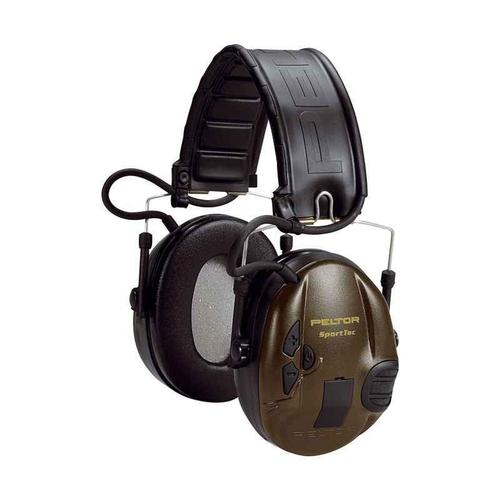 SportTac Casque Peltor Anti Bruit Actif Spécial Chasse, SNR 26dB, Vert Militaire