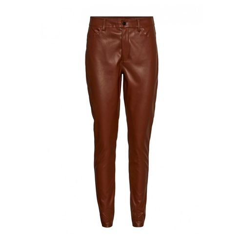 Pantalon Simili Cuir Marron Femme