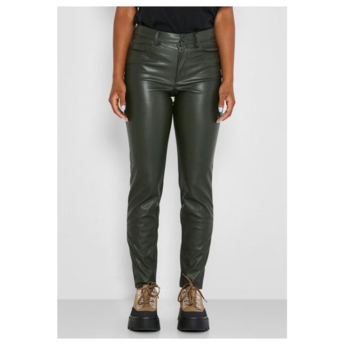 Pantalon Simili Cuir Vert Femme