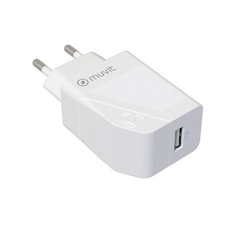 Pack Muvit For Change Chargeur + Câble Lightning 1.2m Blanc