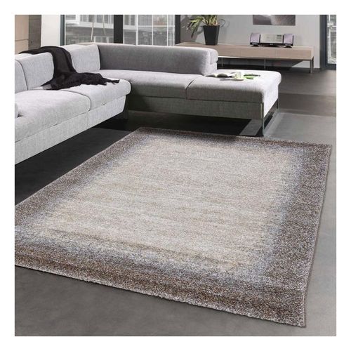 Tapis Grand Salon 280x380 Tissé Marron Rectangle Motif Faux Uni Elegant 03