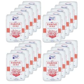 Lot 20x Farine T55 Blé Tendre 100% Français - Fleur Du Jura - Paquet 1kg
