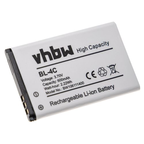 Vhbw Batterie Li-Ion Pour Nokia 2220 Slide, 2220s, 2690, 3500 Classic Remplace Le Modèle Nokia Bl-4c