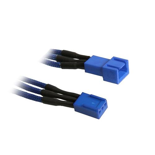 Bitfenix 3-pin Verlängerung 90cm - Sleeved Blau/blau