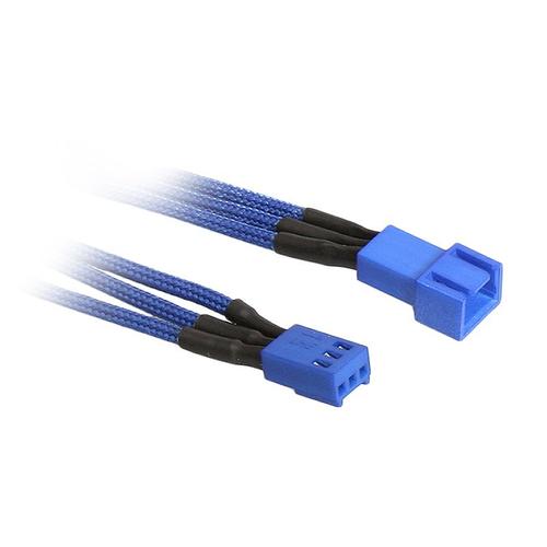 Bitfenix 3-pin Verlängerung 60cm - Sleeved Blau/blau