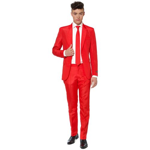 Costume Mr. Solid Rouge Homme Suitmeister - Taille: L (Eu 54)