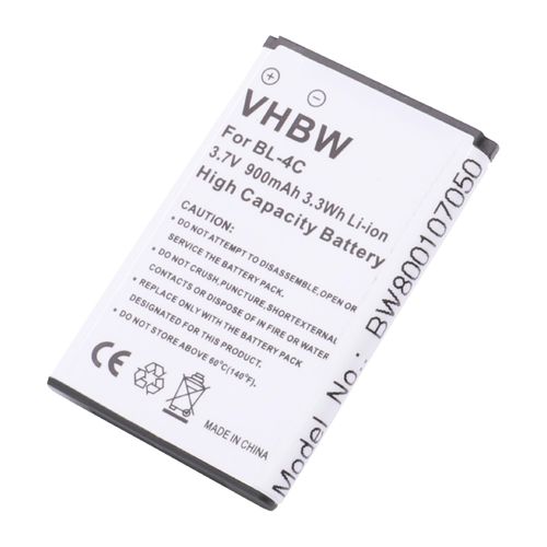 Batterie Li-Ion Vhbw 900mah (3.7v) Pour Téléphone, Smartphone Nokia 6101, 6102i, 6103, 6125, 6126, 6131, 6133, 6136, 6170, 6260 Comme Bba-07, Bk-Bl-4c