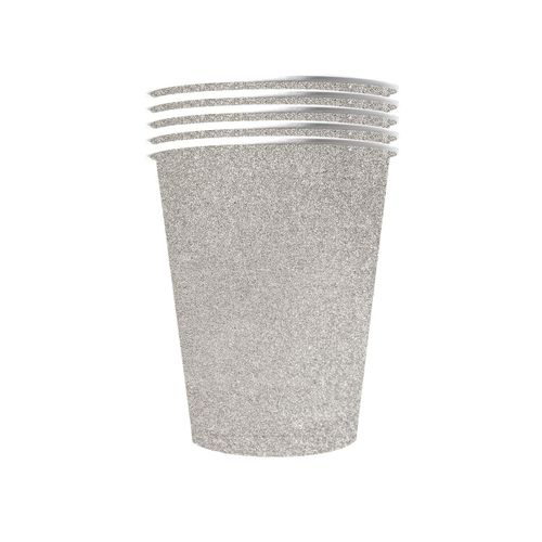 10 Gobelets Américains Scintillants Carton Recyclable Argent 53 Cl