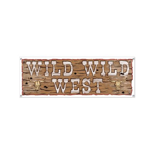 Bannière En Plastique Wild Wild West 1,5 M X 53,3 Cm
