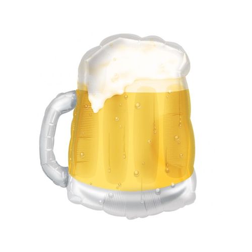 Ballon Aluminium Chope De Bière Jaune 58 Cm
