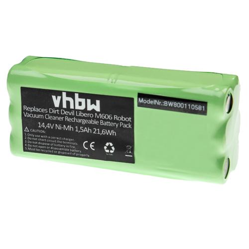 vhbw Batterie aspirateurs robots domestiques compatible avec Dirt Devil Fusion M611, Libero, Puck M610, M610-1 (1500mAh, 14,4V, NiMH)