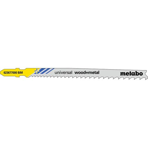 Metabo 5 lames de scie sauteuse « universal wood + metal » 106 mm, progressives, BiM - 623677000