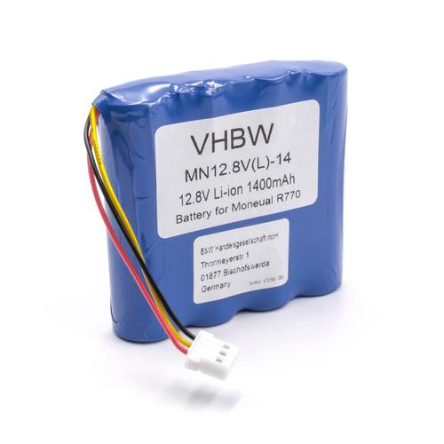 vhbw Batterie compatible avec Moneual MEG7000MS, MR6500, MR6800, MR7700 robot électroménager (1400mAh, 12,8V, Li-Ion / LiFePO4)