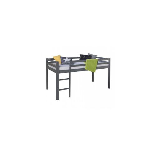 Lit Mezzanine Gris Avec Echelle 90 X 200 Cm