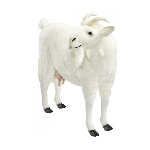 Hansa Peluche Geante Chevre Blanche 90 Cm H 103 Cm L