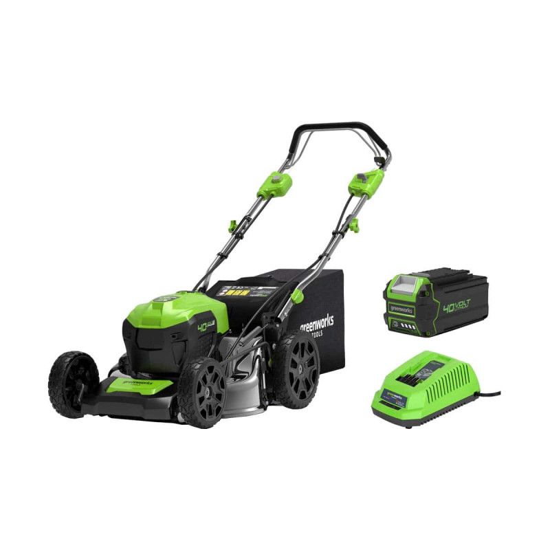 Tondeuse tractée 46cm 40V GREENWORKS - Batterie 4,0Ah - Chargeur - ...