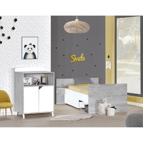 Babyprice - Scandi Gris - Tiroir De Lit Combiné Evolutif