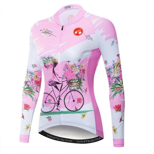 Weimostar Automne Femmes Maillot De Cyclisme À Manches Longues Cycle Usure Séchage Rapide Vélo Vêtements Printemps Vtt Vélo Jersey Veste De Cyclisme