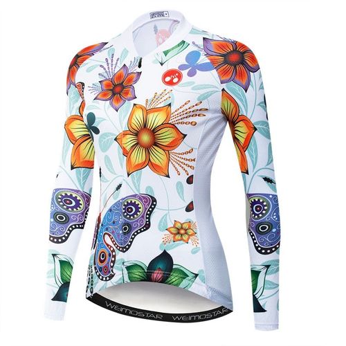 Weimostar Automne Femmes Maillot De Cyclisme À Manches Longues Cycle Usure Séchage Rapide Vélo Vêtements Printemps Vtt Vélo Jersey Veste De Cyclisme