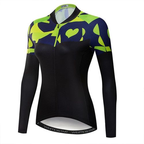 Weimostar Automne Femmes Maillot De Cyclisme À Manches Longues Cycle Usure Séchage Rapide Vélo Vêtements Printemps Vtt Vélo Jersey Veste De Cyclisme