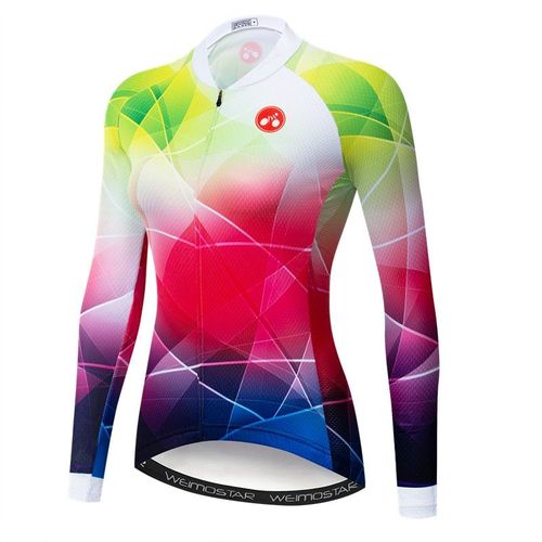 Weimostar Automne Femmes Maillot De Cyclisme À Manches Longues Cycle Usure Séchage Rapide Vélo Vêtements Printemps Vtt Vélo Jersey Veste De Cyclisme