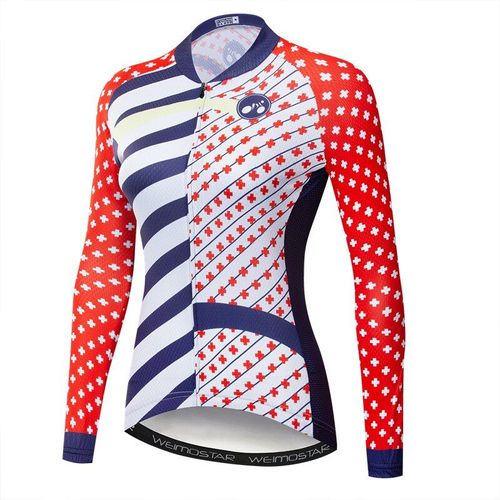 Weimostar Automne Femmes Maillot De Cyclisme À Manches Longues Cycle Usure Séchage Rapide Vélo Vêtements Printemps Vtt Vélo Jersey Veste De Cyclisme