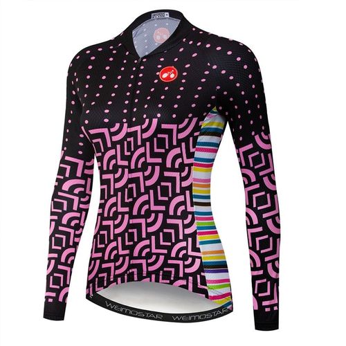 Weimostar Automne Femmes Maillot De Cyclisme À Manches Longues Cycle Usure Séchage Rapide Vélo Vêtements Printemps Vtt Vélo Jersey Veste De Cyclisme