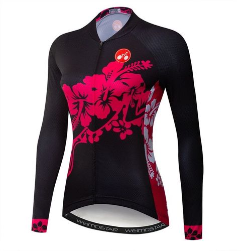 Weimostar Automne Femmes Maillot De Cyclisme À Manches Longues Cycle Usure Séchage Rapide Vélo Vêtements Printemps Vtt Vélo Jersey Veste De Cyclisme