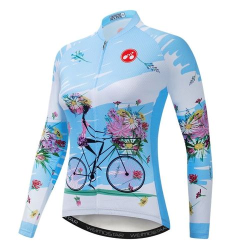 Weimostar Automne Femmes Maillot De Cyclisme À Manches Longues Cycle Usure Séchage Rapide Vélo Vêtements Printemps Vtt Vélo Jersey Veste De Cyclisme