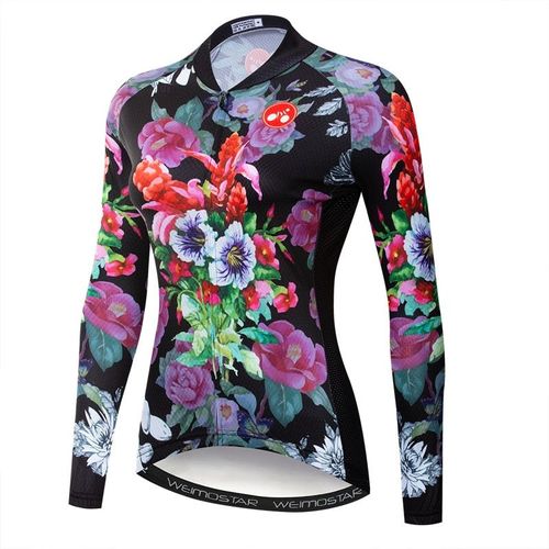 Weimostar Automne Femmes Maillot De Cyclisme À Manches Longues Cycle Usure Séchage Rapide Vélo Vêtements Printemps Vtt Vélo Jersey Veste De Cyclisme
