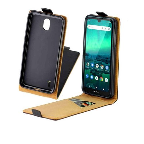 Flip Vertical Étui Pour Nokia 1.3 Housse De Protection Cuir Tpu Fente Pour Carte Style D'affaires - Noir