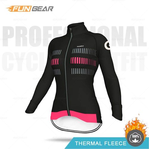 Hiver Cyclisme Maillot Femmes Thermique Polaire Sweat Dame À Manches Longues Hauts Veste Chaude Ropa Ciclismo Route Vélo Formation Uniforme