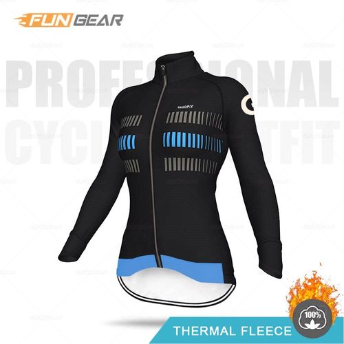 Hiver Cyclisme Maillot Femmes Thermique Polaire Sweat Dame À Manches Longues Hauts Veste Chaude Ropa Ciclismo Route Vélo Formation Uniforme