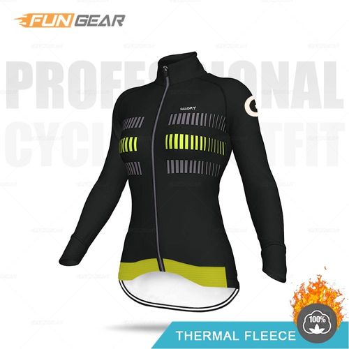 Hiver Cyclisme Maillot Femmes Thermique Polaire Sweat Dame À Manches Longues Hauts Veste Chaude Ropa Ciclismo Route Vélo Formation Uniforme