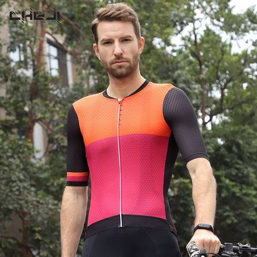 Cheji Hommes Maillot De Cyclisme Manches Courtes Pro Équipe Vélo Vêtements Séchage Rapide Vélo Chemise Haut