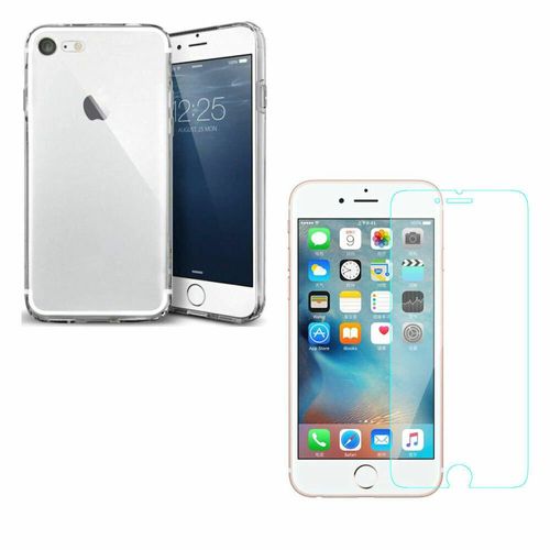 Gridem - Coque Silicone + Verre Trempé Transparent Pour Apple Iphone 7 (4,7")