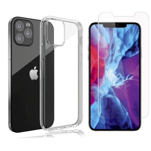 Gridem - Coque Silicone + Verre Trempé Transparent Pour Apple Iphone 12 / 12 Pro