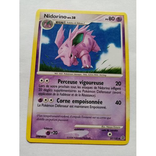 Carte Pokemon Diamant Et Perle - Merveilles Secrètes : Nidorino 57/132