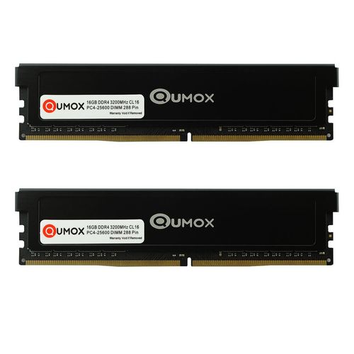 2pcs QUMOX 16GB DDR4 3200 3200MHz PC4-25600 PC-25600 (288 PIN) DIMM mémoire RAM ordinateur de bureau CL16 1.2V