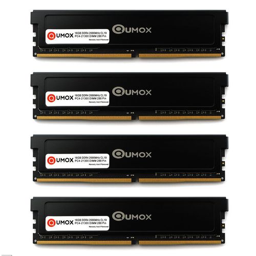 4pcs QUMOX 16Go DDR4 2666 2666MHz PC4-21300 PC-21300 (288 PIN) DIMM mémoire RAM ordinateur de bureau CL19 1.2V