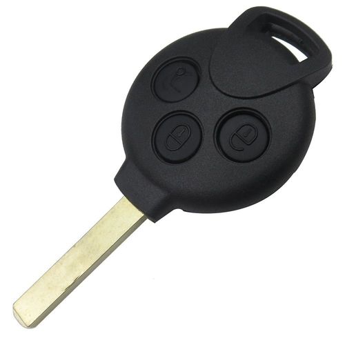 Coque Cle Pour Smart Fortwo 451 Coupe Cabriolet 2007-2014 - 3 Boutons - Plip Telecommande Avec Lame [Phonillico]