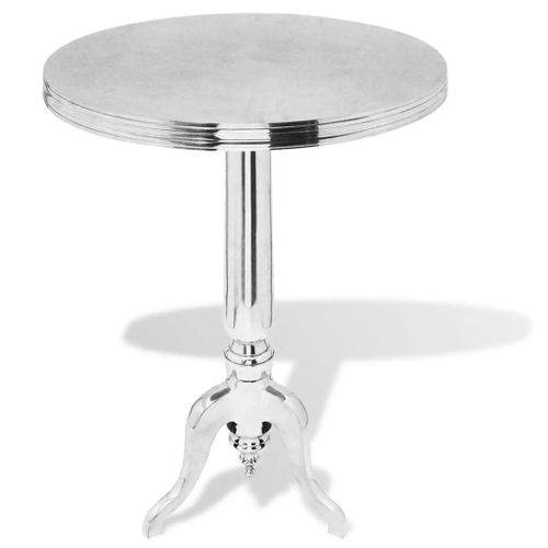 Vidaxl Table Auxiliaire Ronde Aluminium Argenté