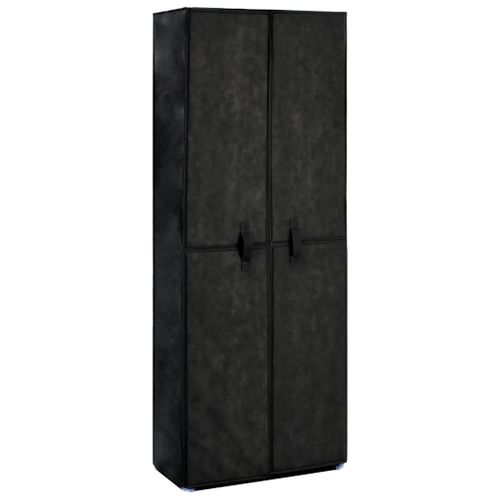 Vidaxl Armoire À Chaussures Noir 60x30x166 Cm Tissu