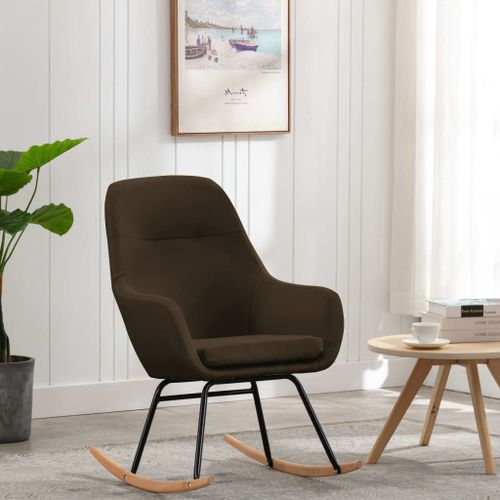 Vidaxl Chaise À Bascule Marron Tissu