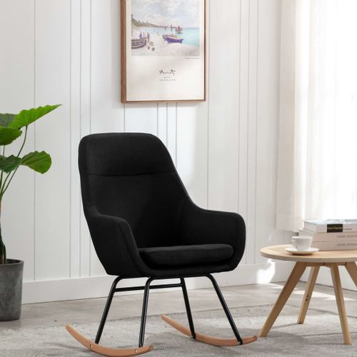 Vidaxl Chaise À Bascule Noir Tissu